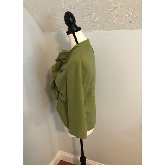 Anthropologie Tabitha Green 3/4 Sleeve Ruffled Wool Blend Blazer - Size 10 - Picture 4 of 10